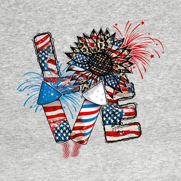 Love USA Patriot Design, 4th of July by Kribis